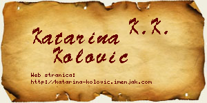 Katarina Kolović vizit kartica